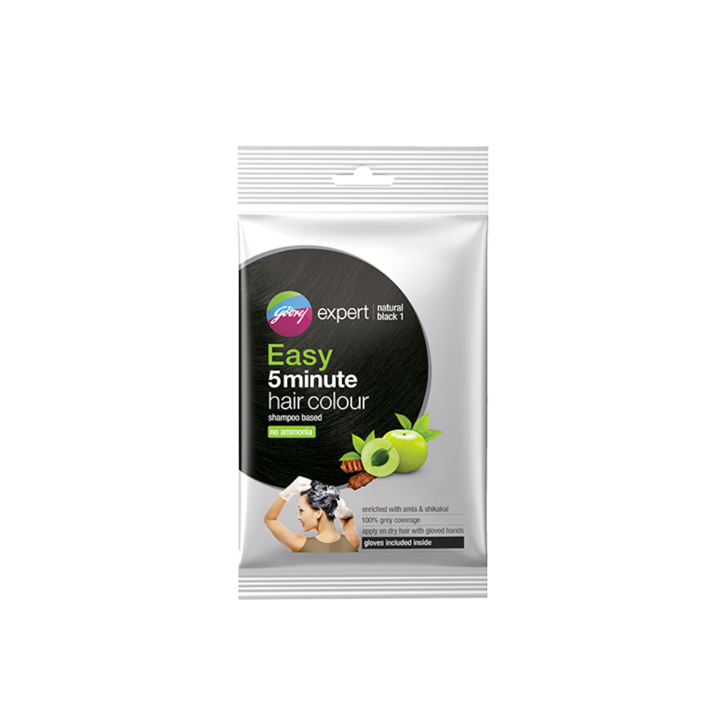 godrej expert easy 5 min hair colour shampoo natural black 18ml hu