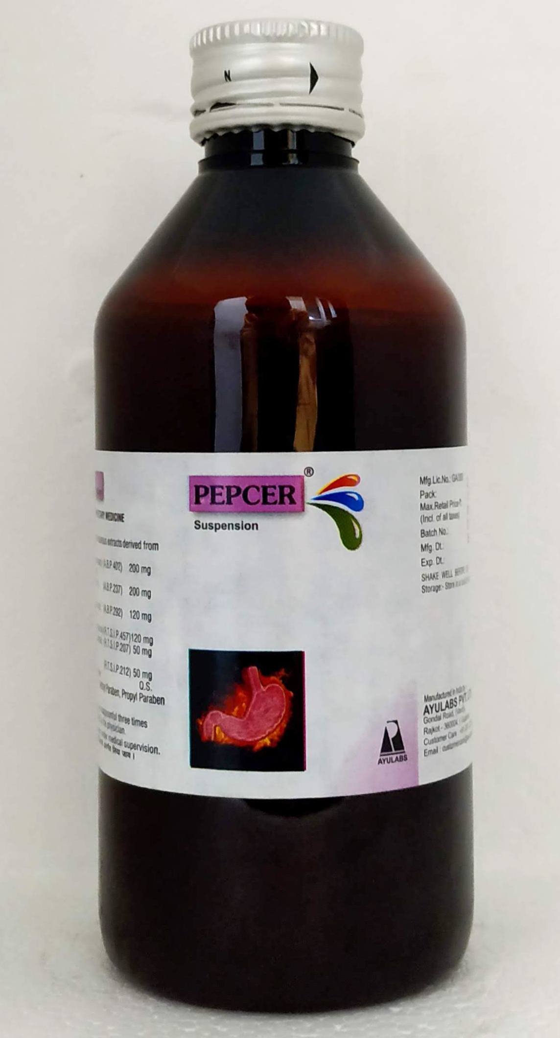 shop pepcer syrup 200ml at price 110.00 from ayulabs online - ayush care