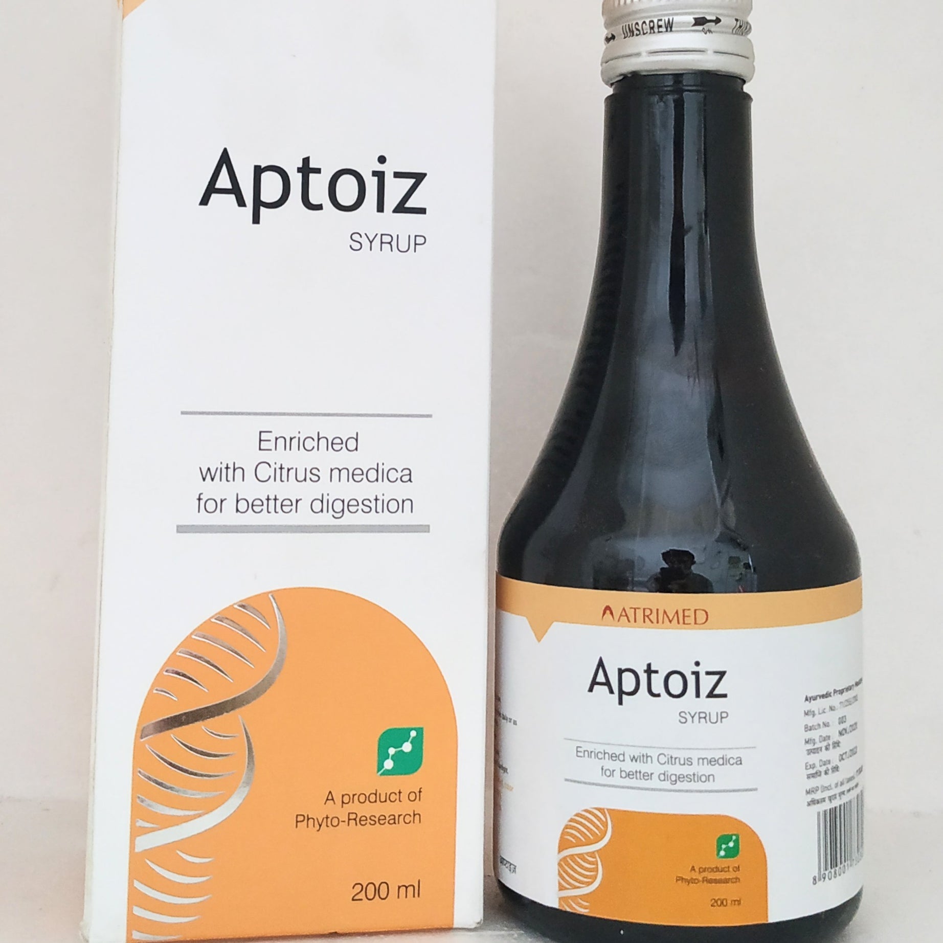 Shop Aptoiz Syrup 200ml at price 130.00 from Atrimed Online - Ayush Care