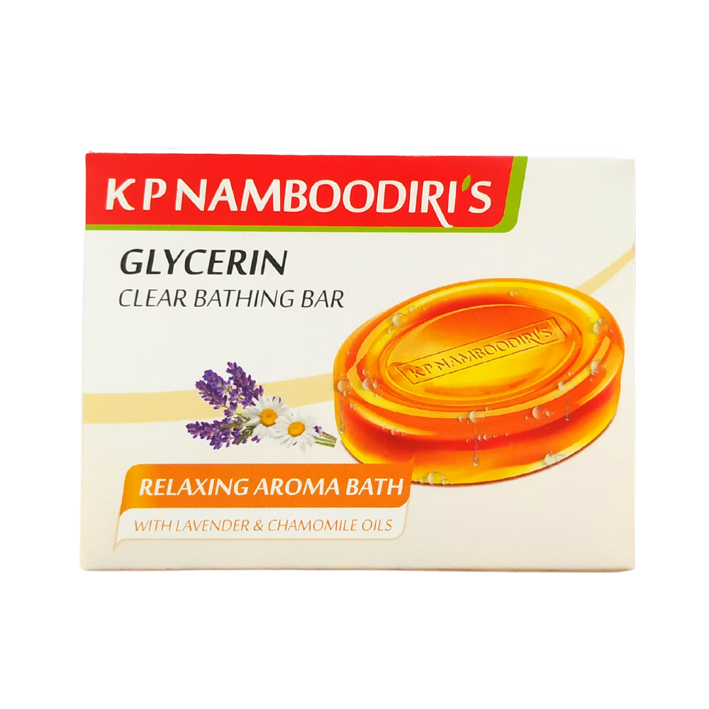 kp namboodiri's glycerin clear bathing bar 75gm - with lavendar and chamomile oils