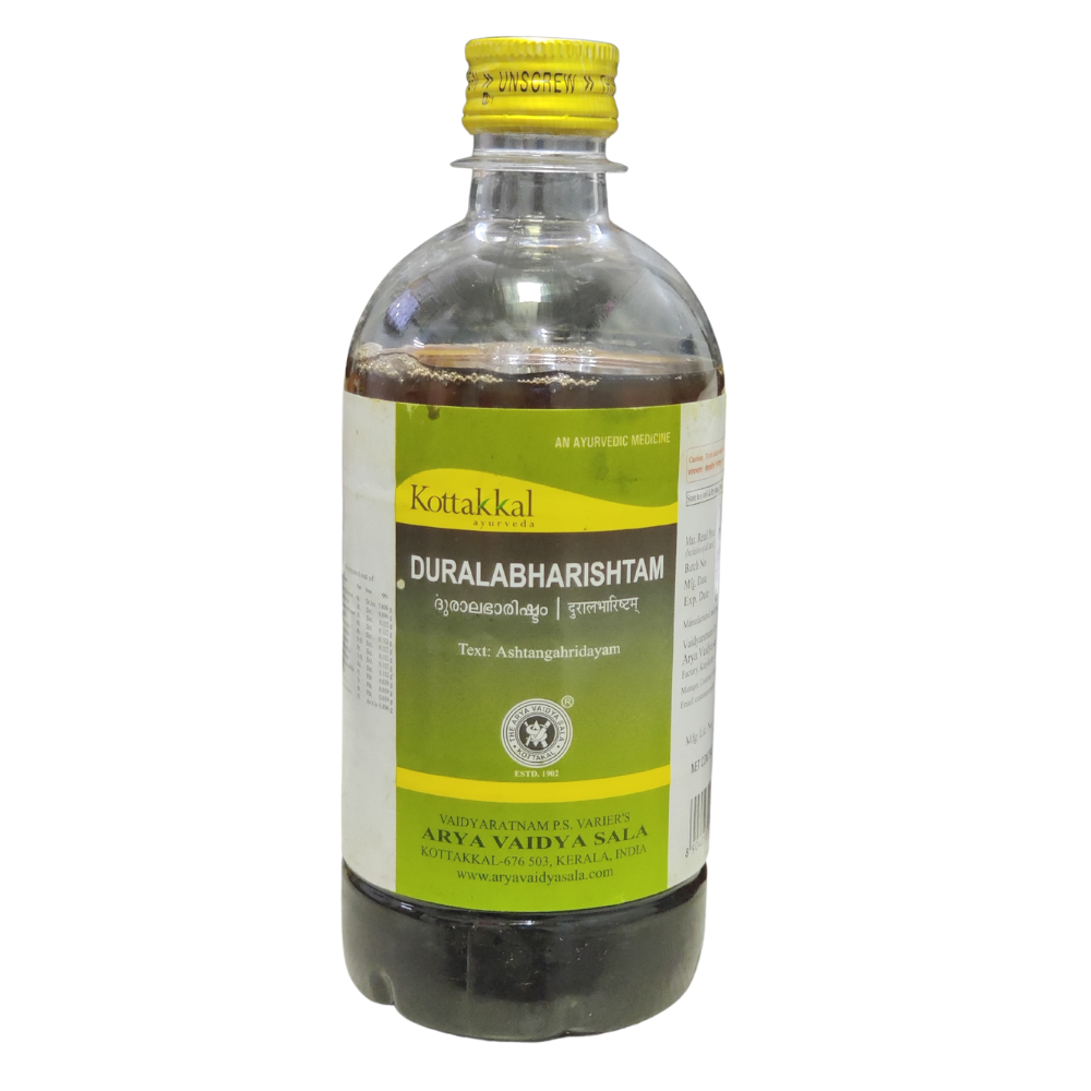 shop kottakkal duralabharishtam 450ml at price 95.00 from kottakkal online - ayush care