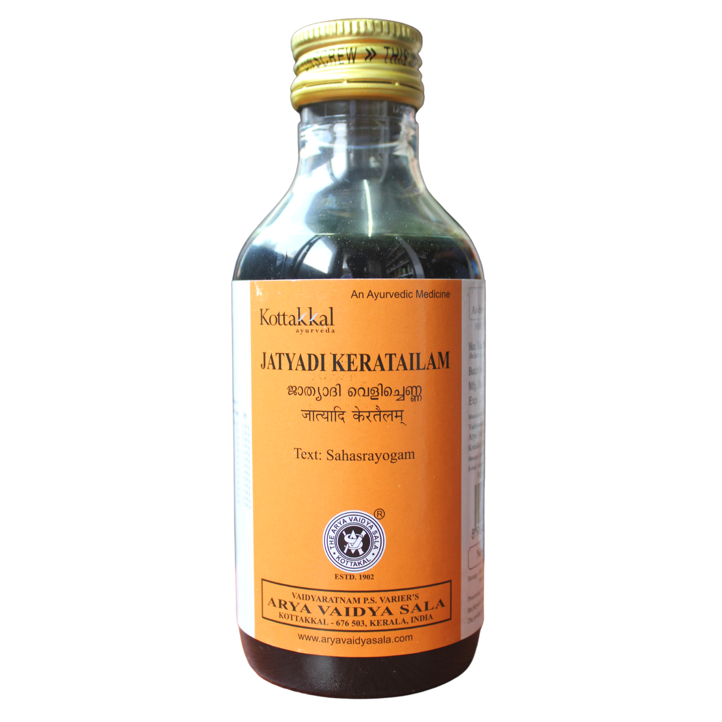 shop kottakkal jatyadi kera thailam 200ml at price 135.00 from kottakkal online - ayush care