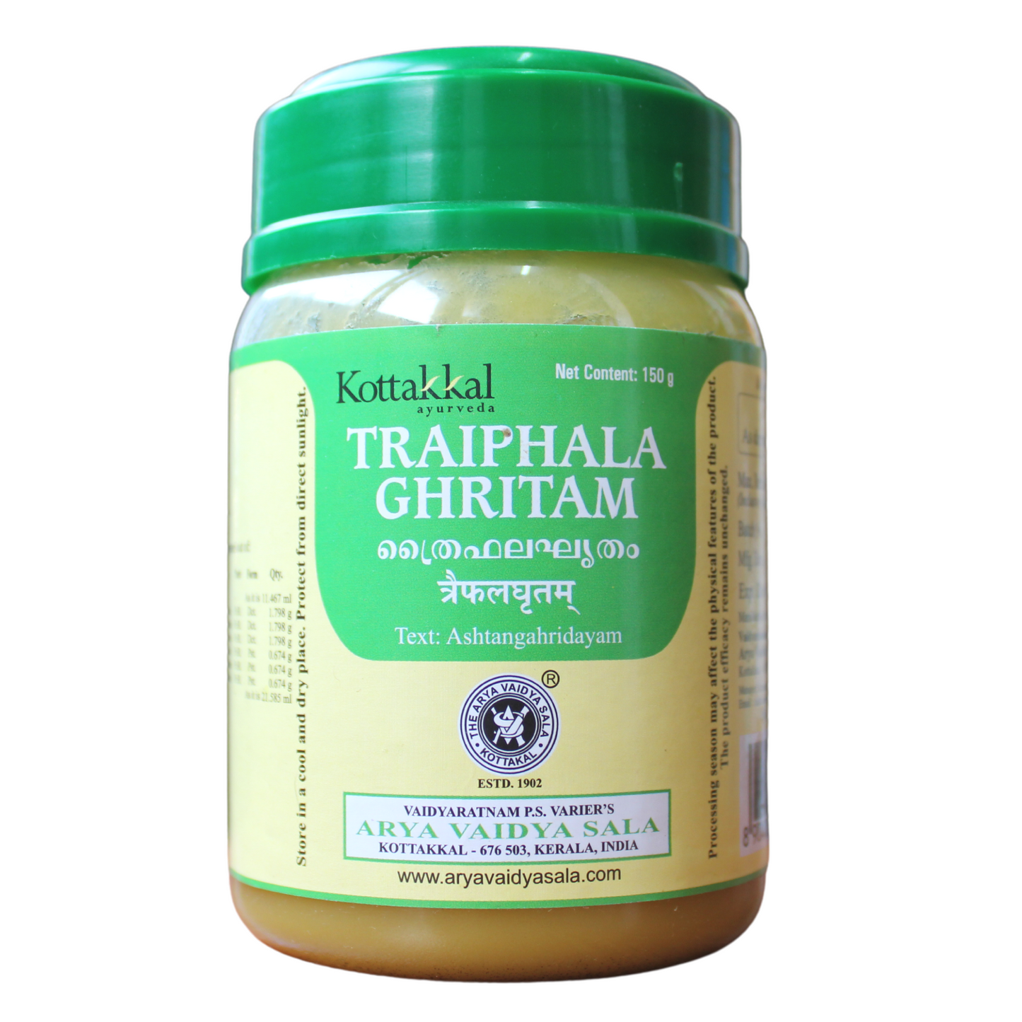 shop kottakkal traiphala ghritham 150gm at price 150.00 from kottakkal online - ayush care