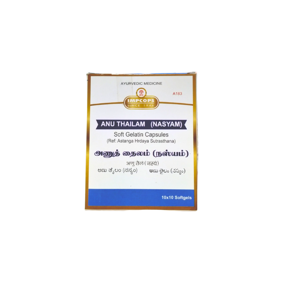 Anu Thailam Capsules - 10Capsules ( Steam Inhalation Capsules )