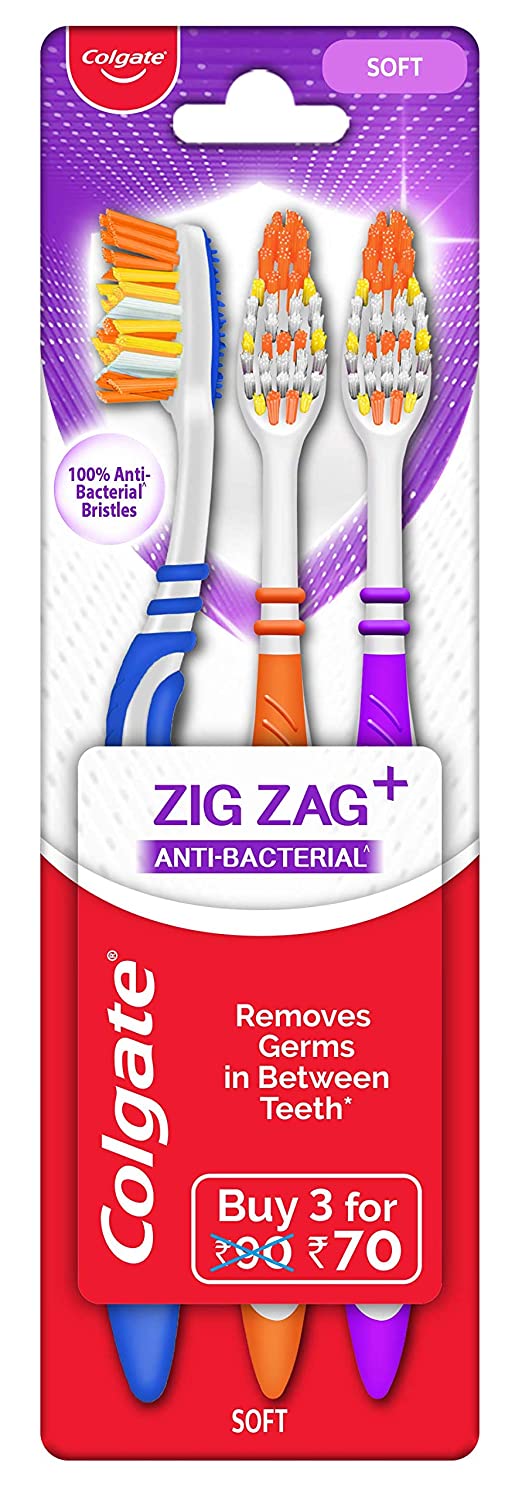 Shop Colgate Zig Zag Soft Toothbrush - 3 Pieces at price 70.00 from Colgate Online - Ayush Care