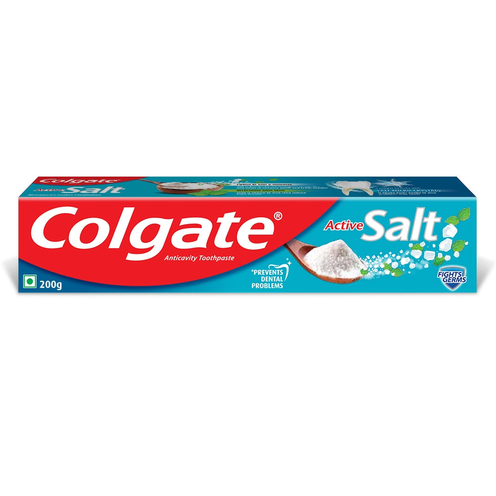 shop colgate active salt toothpaste 200gm at price 107.00 from colgate online - ayush care