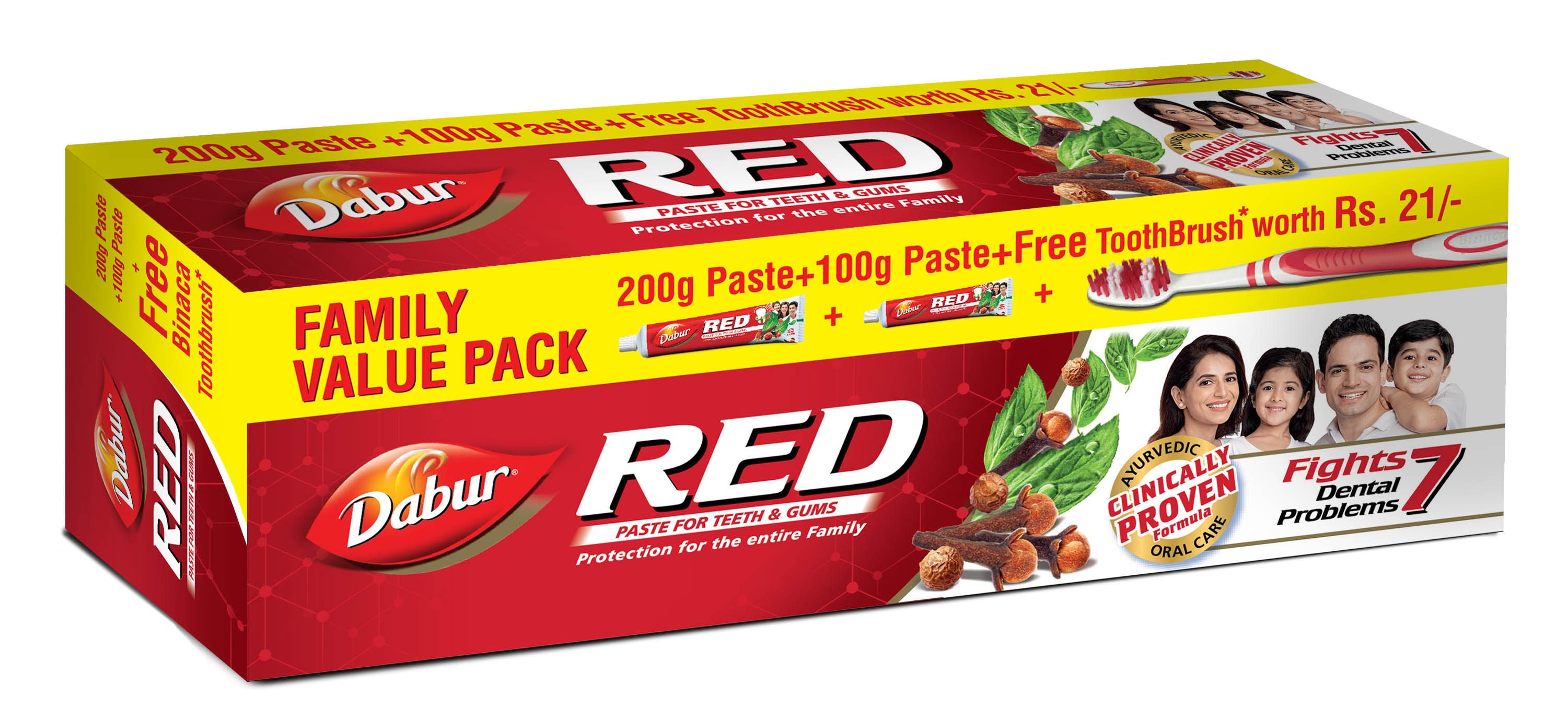 Buy Dabur Red Toothpaste Family Pack - 200gm + 100gm Online - Ayush Care