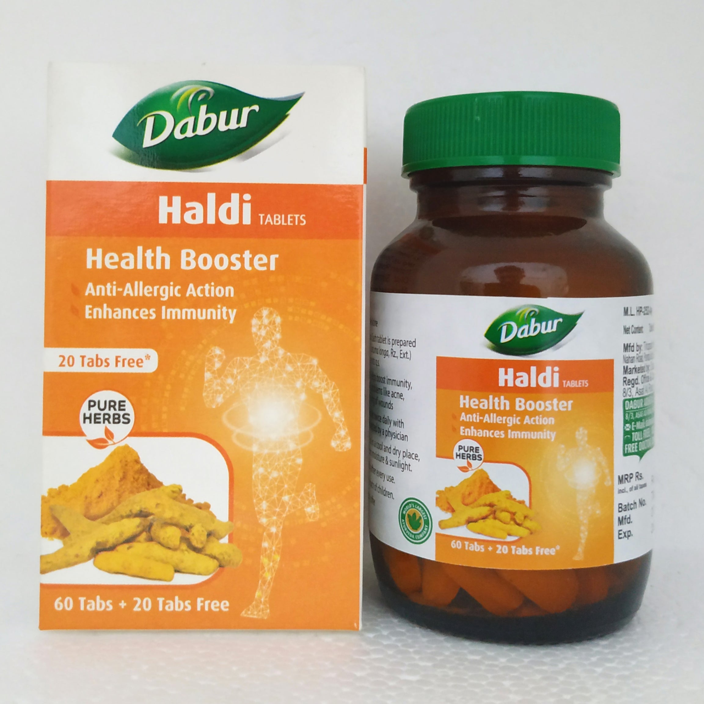 Shop Dabur haldi tablets - 60tablets at price 147.00 from Dabur Online - Ayush Care