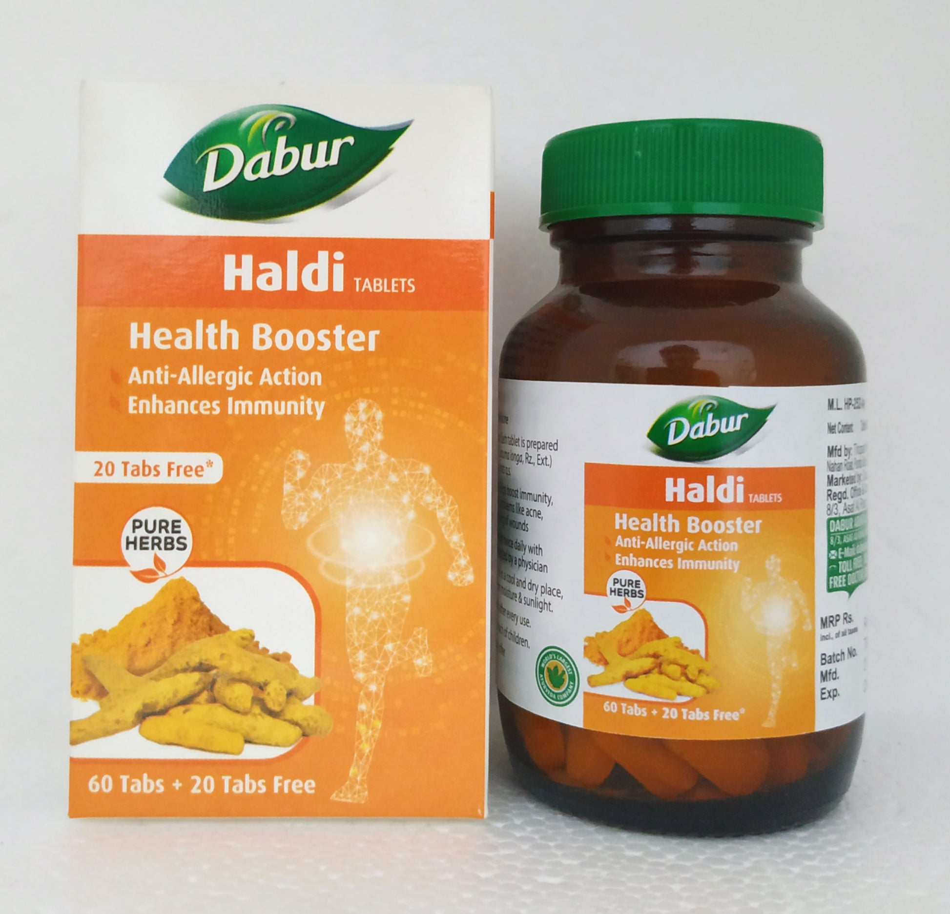 Shop Dabur haldi tablets - 60tablets at price 147.00 from Dabur Online - Ayush Care