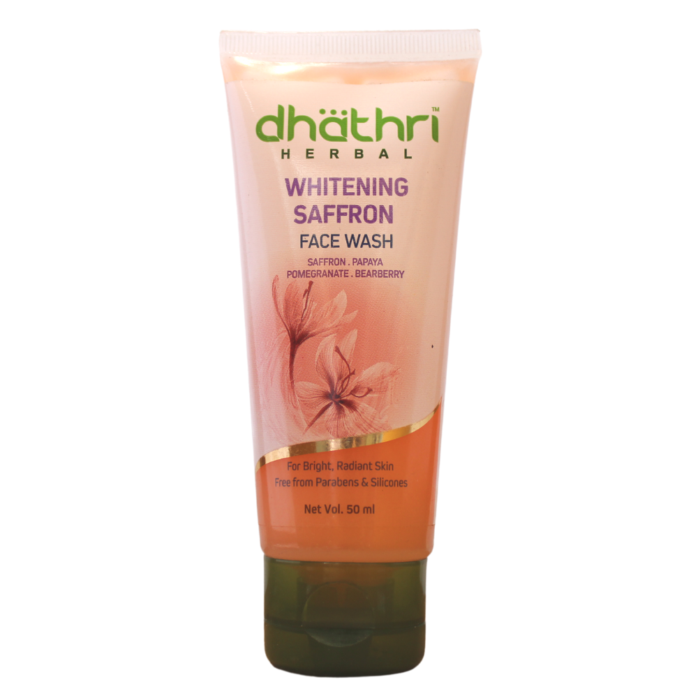 shop dhathri whitening saffron facewash 50ml at price 70.00 from dhathri online - ayush care