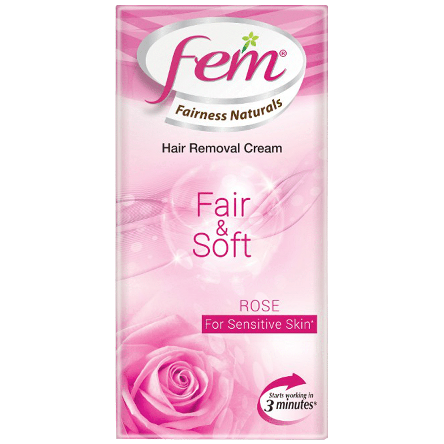 shop fem hair removal cream rose, for sensitive skin - 25gm at price 45.00 from dabur online - ayush care