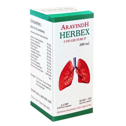Shop Aravindh Herbex Cough Syrup 100ml at price 40.00 from Aravindh Online - Ayush Care