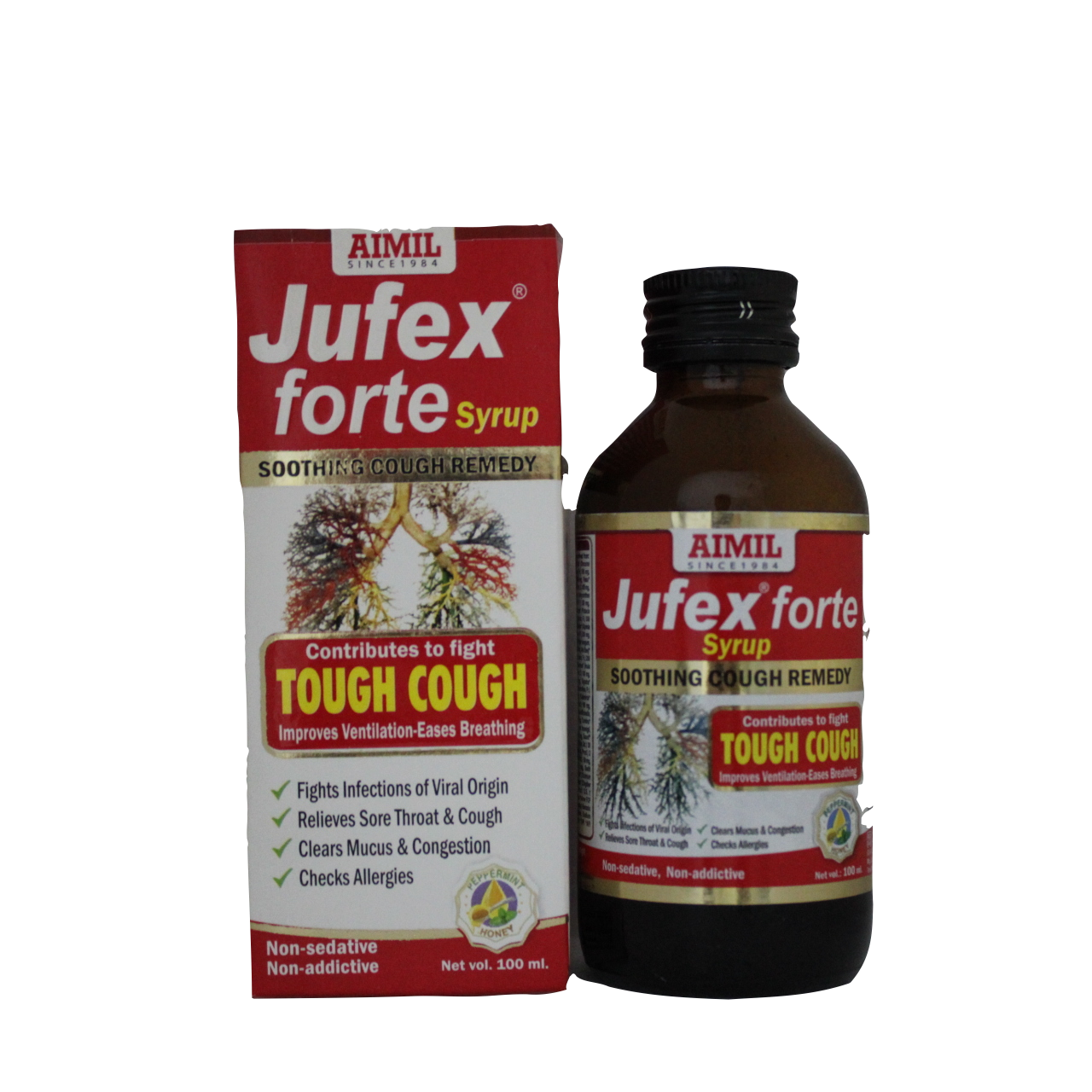 Shop Aimil Jufex Forte Syrup 100ml at price 150.00 from Aimil Online - Ayush Care