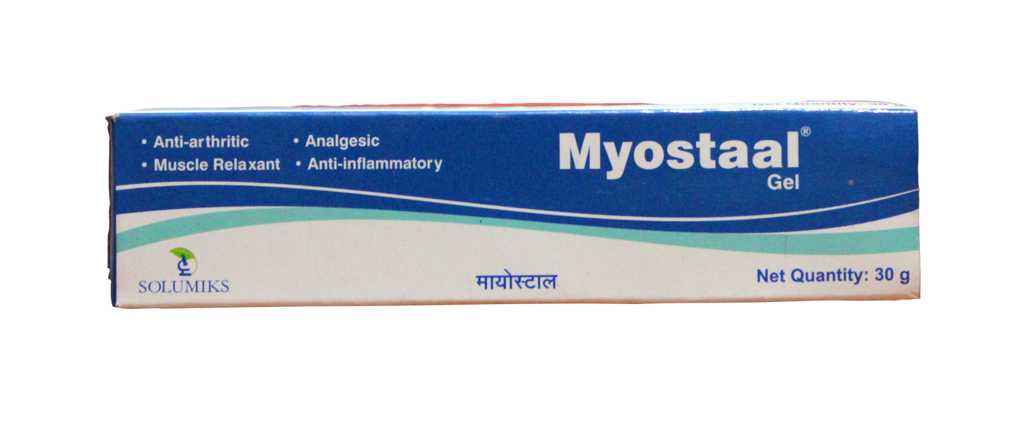 shop myostaal gel 30gm at price 115.00 from solumiks online - ayush care