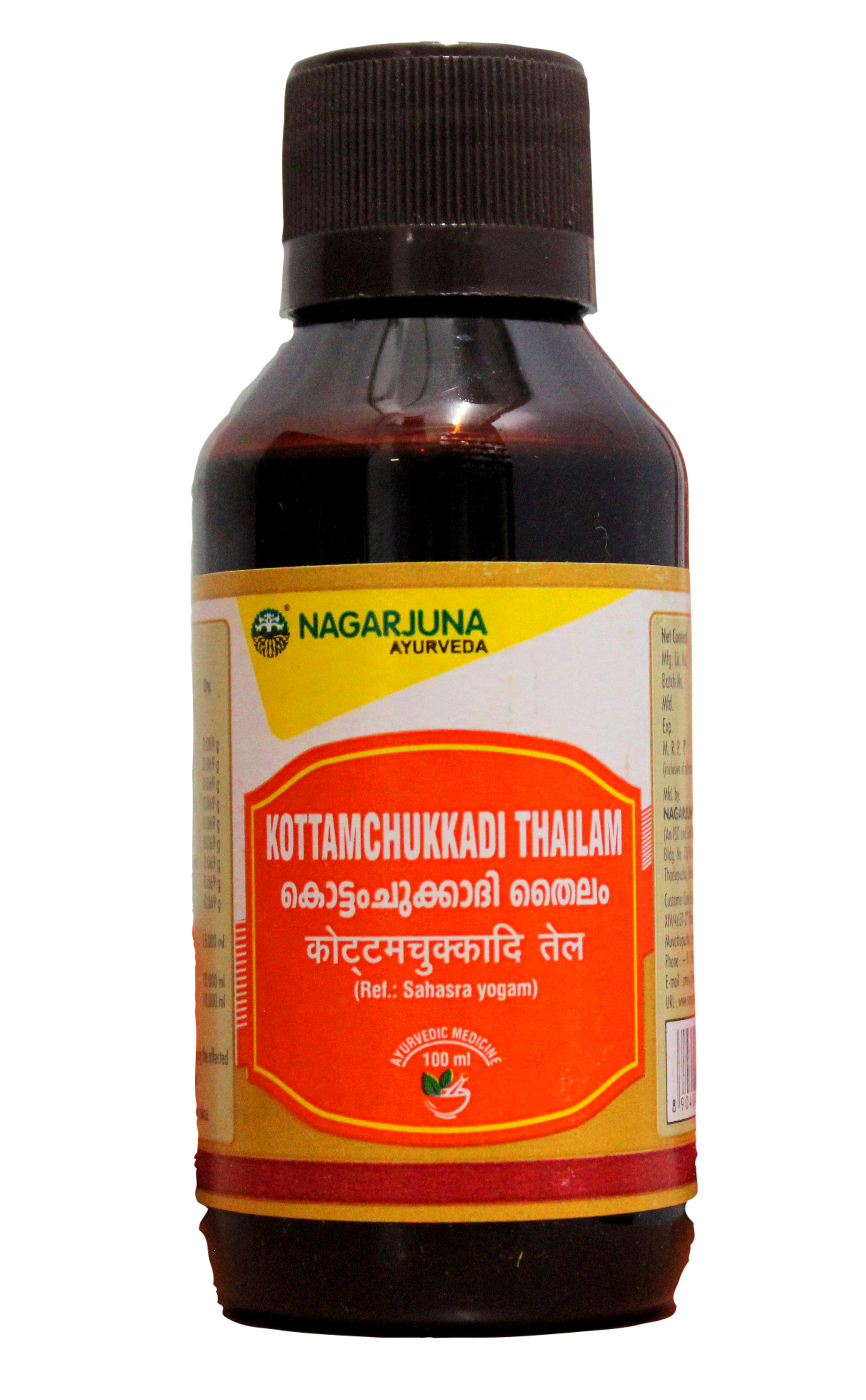 Shop Kottamchukkadi thailam 100ml at price 100.00 from Nagarjuna Online - Ayush Care