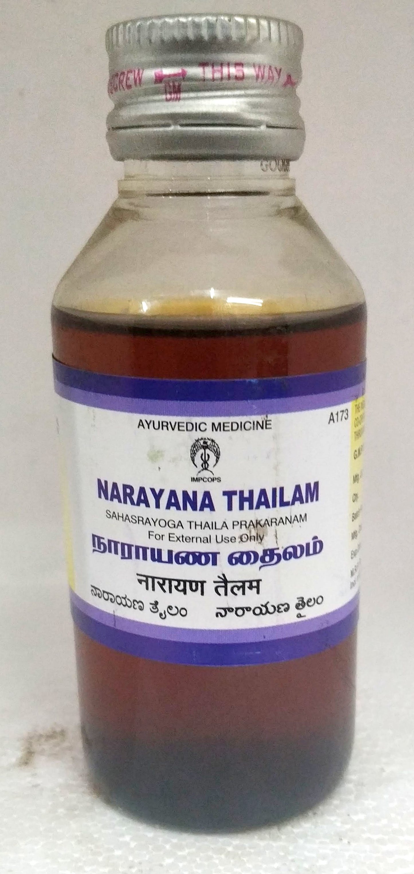 shop impcops narayana thailam 100ml at price 297.00 from impcops online - ayush care