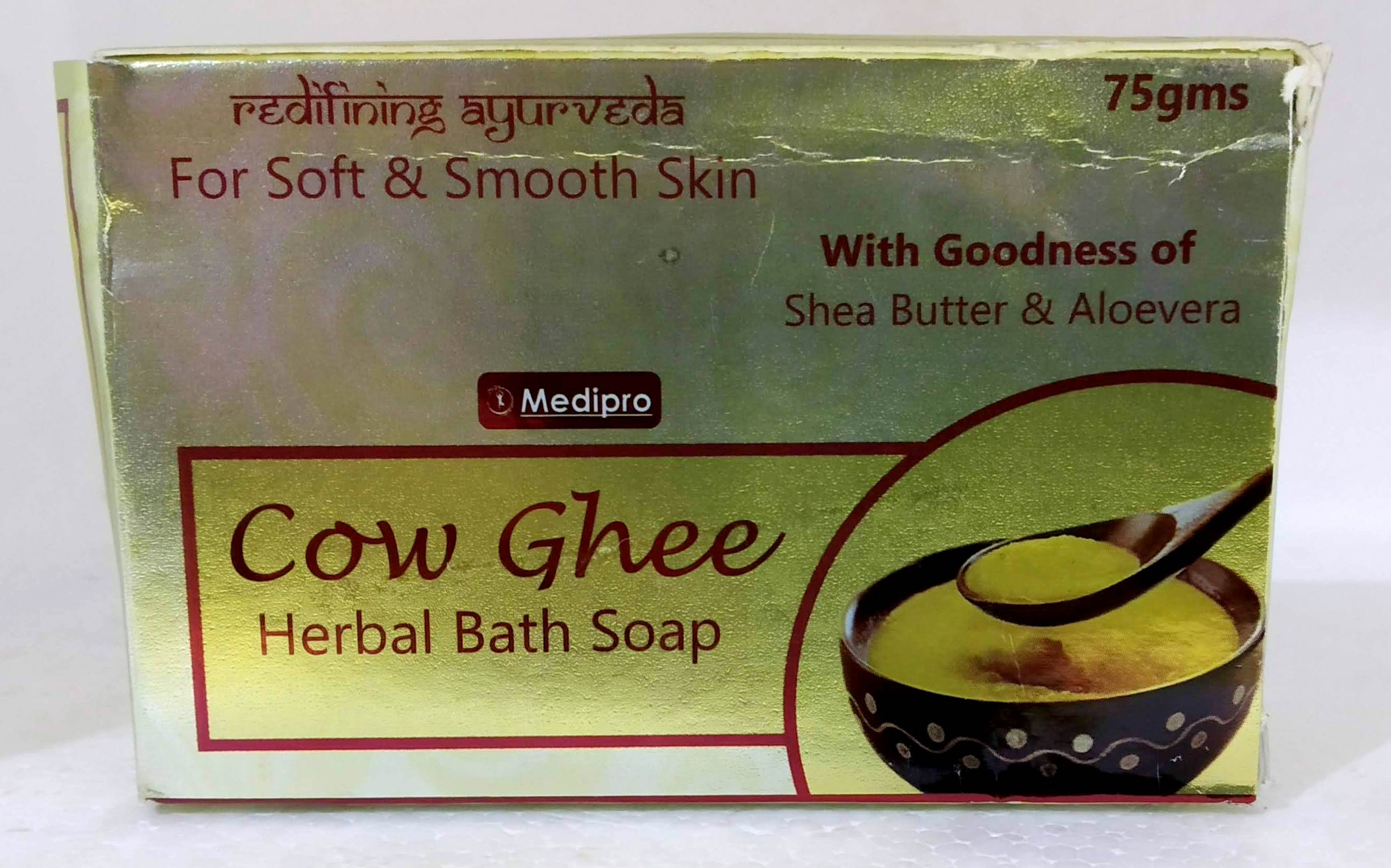 Shop Cow Ghee Herbal Bath Soap 75g at price 63.00 from Medipro Online - Ayush Care