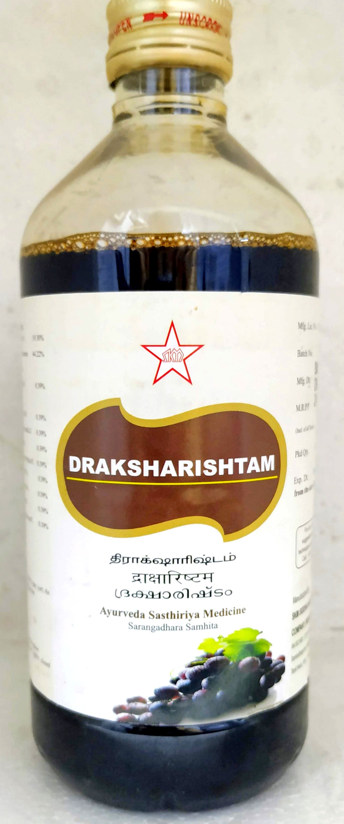 shop skm draksharishtam 450ml at price 143.00 from skm online - ayush care