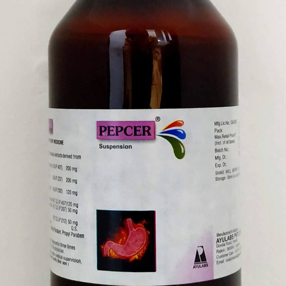 Shop Pepcer syrup 200ml at price 110.00 from Ayulabs Online - Ayush Care