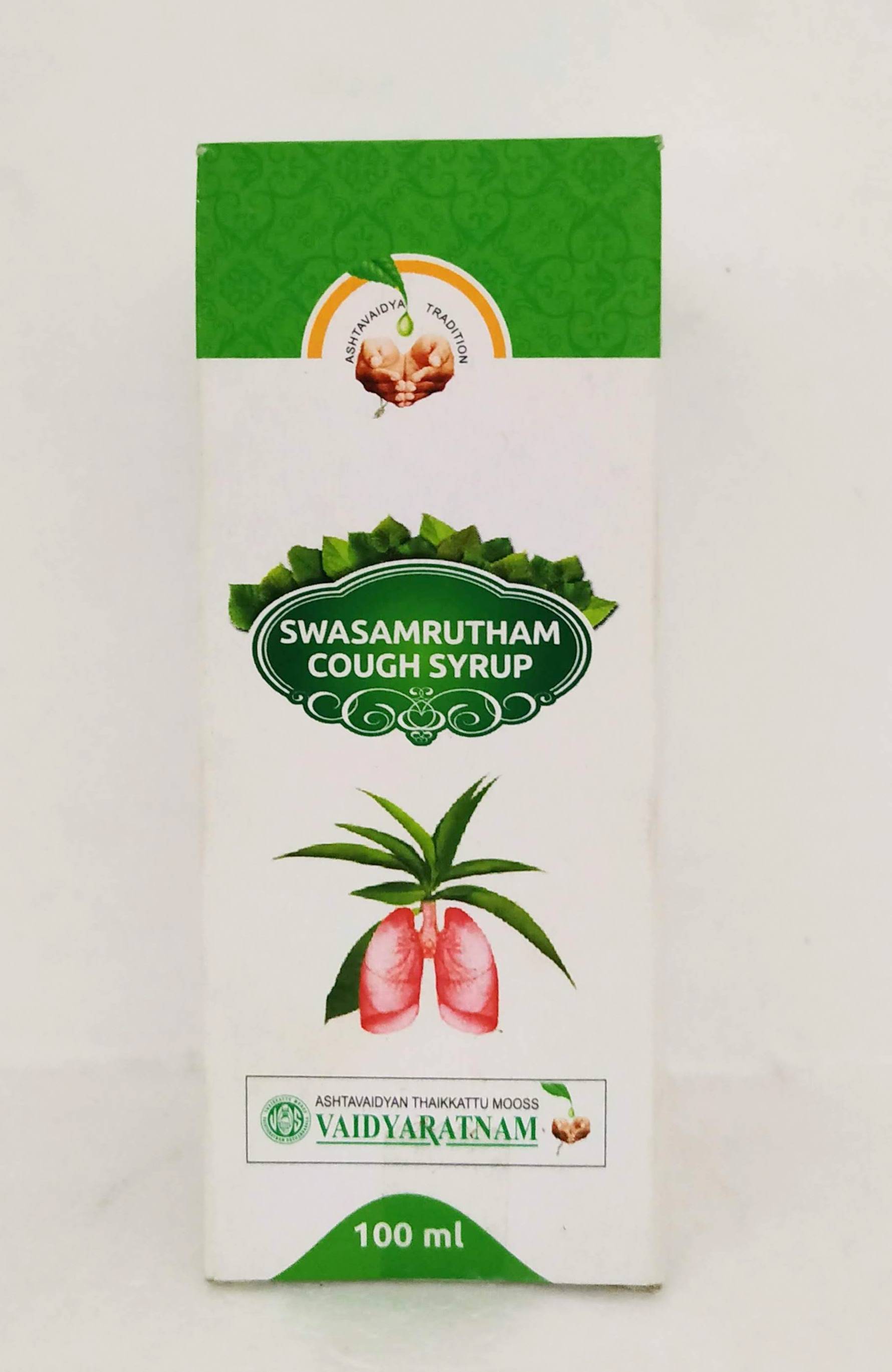 Shop Swasamrutham Cough Syrup 100ml at price 85.00 from Vaidyaratnam Online - Ayush Care