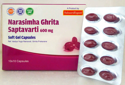Shop Narasimha Ghrita Saptavriti Capsules - 10Capsules at price 80.00 from Sahasrayogam Online - Ayush Care