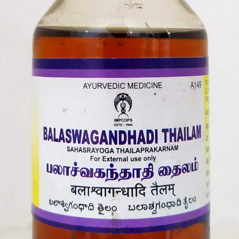 Shop Balaswagandhadhi Thailam 100ml at price 243.00 from Impcops Online - Ayush Care