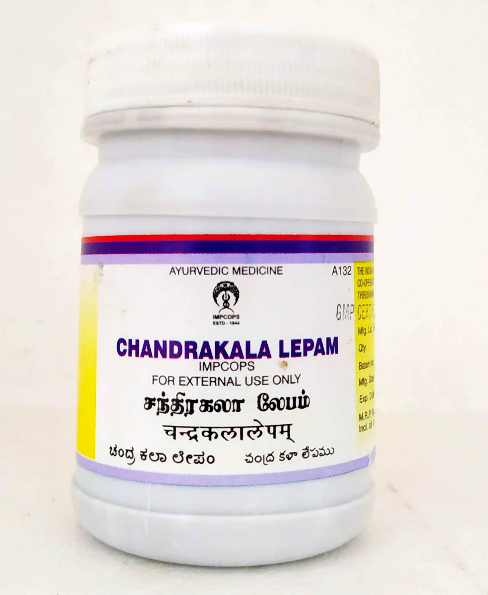 Shop Chandrakala Lepam 100gm at price 132.00 from Impcops Online - Ayush Care