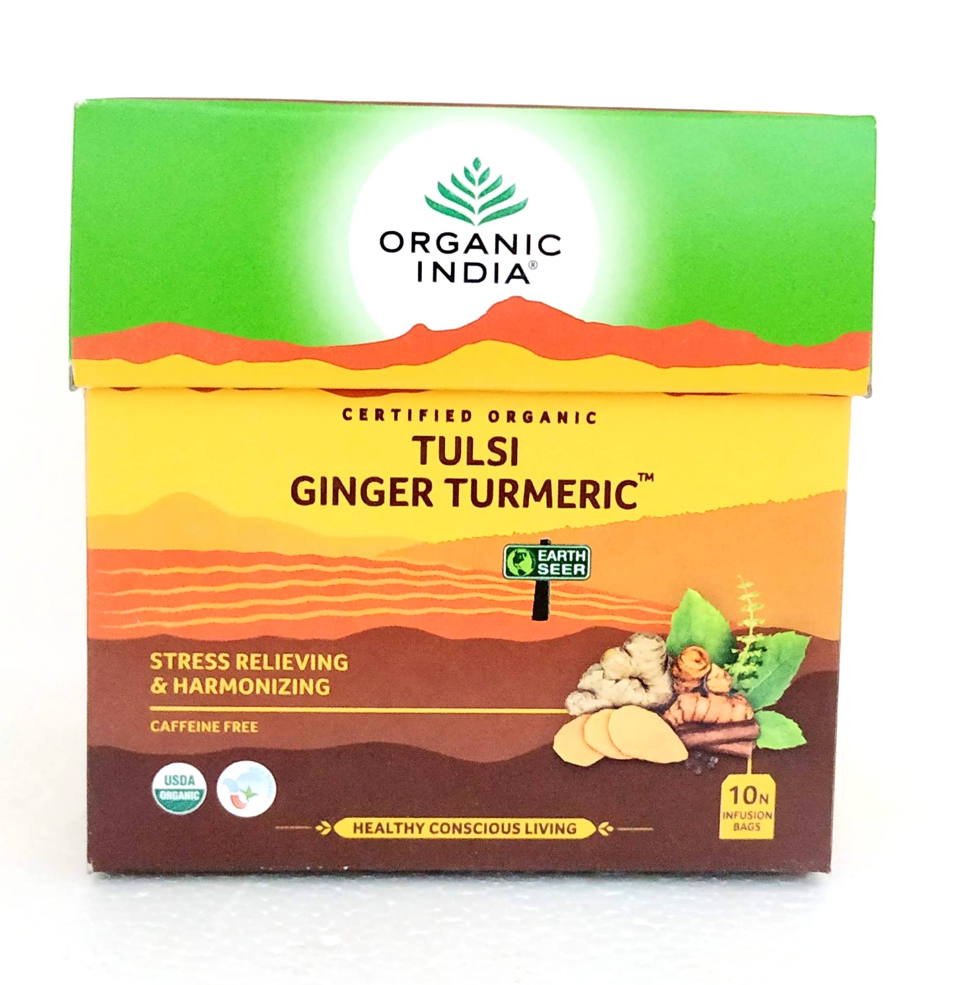 Shop Tulsi ginger turmeric tea - 10sachets at price 64.00 from Organic India Online - Ayush Care
