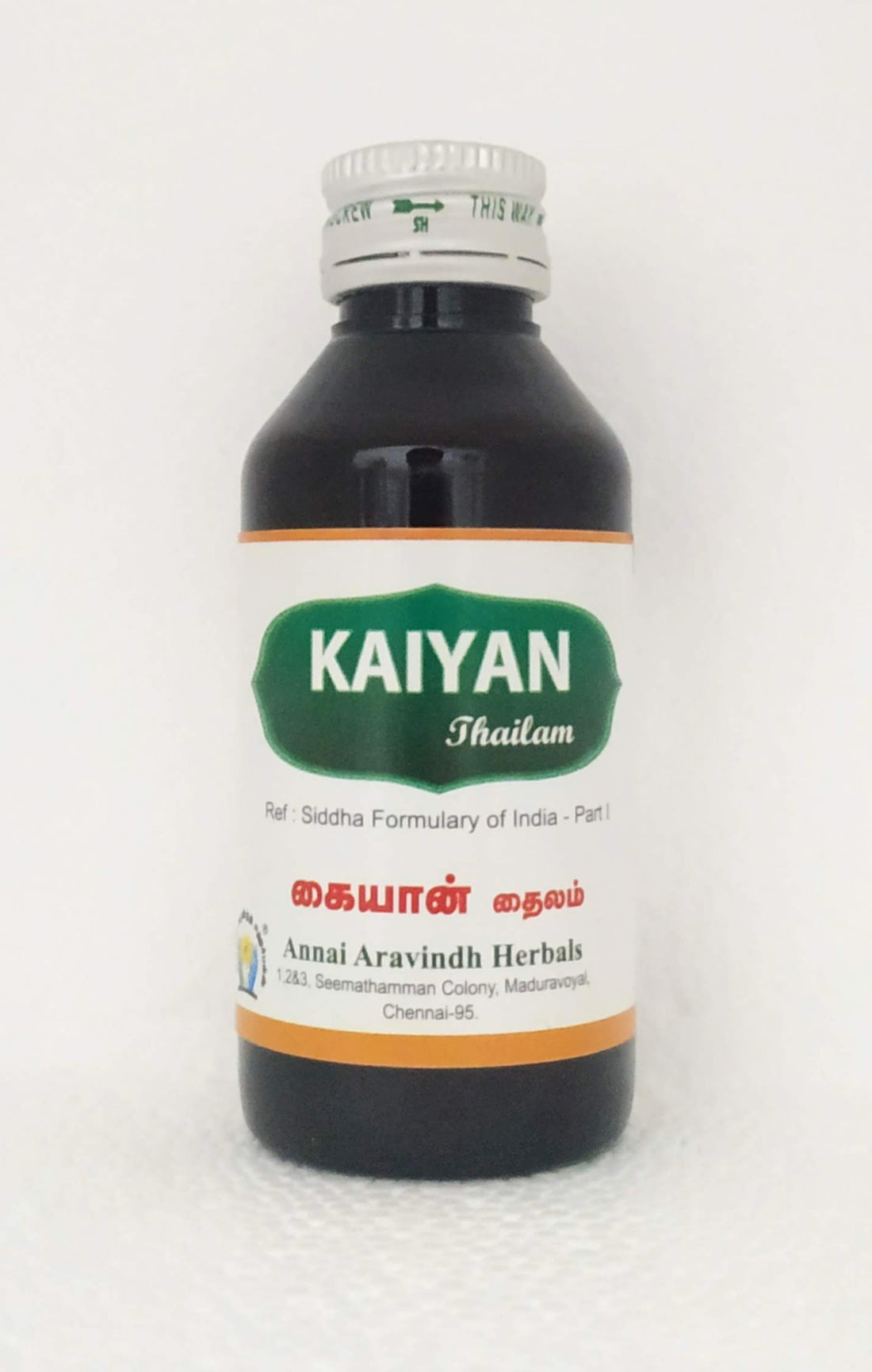 Shop Kaiyan thailam 100ml at price 95.00 from Annai Aravindh Online - Ayush Care