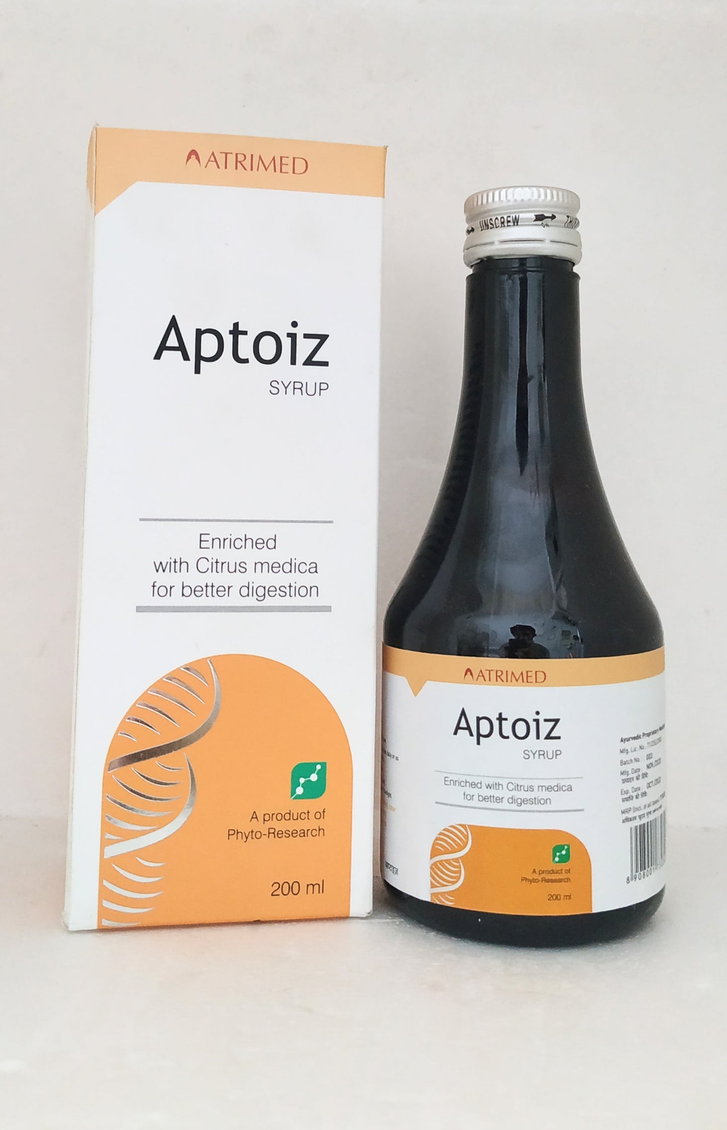 shop aptoiz syrup 200ml at price 130.00 from atrimed online - ayush care