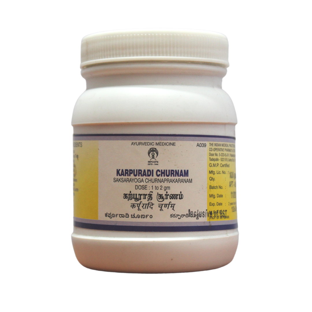 Shop Impcops Karpuradi Churnam 100gm at price 126.00 from Impcops Online - Ayush Care