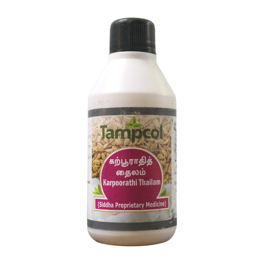Shop Tampcol Karpooradhi Thailam 100ml at price 84.00 from Tampcol Online - Ayush Care