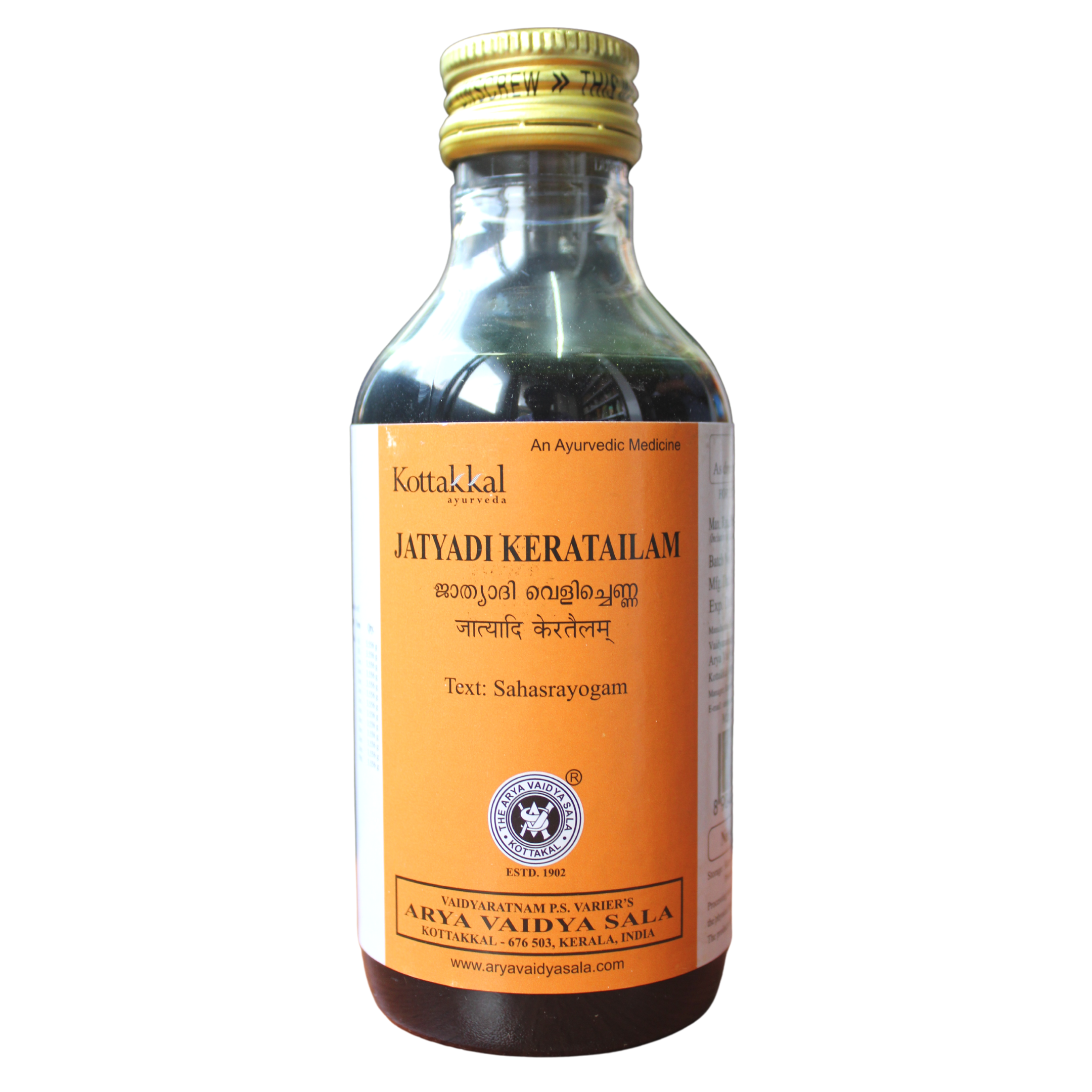 Buy Kottakkal Jatyadi Kera Thailam 200ml Online - Ayush Care