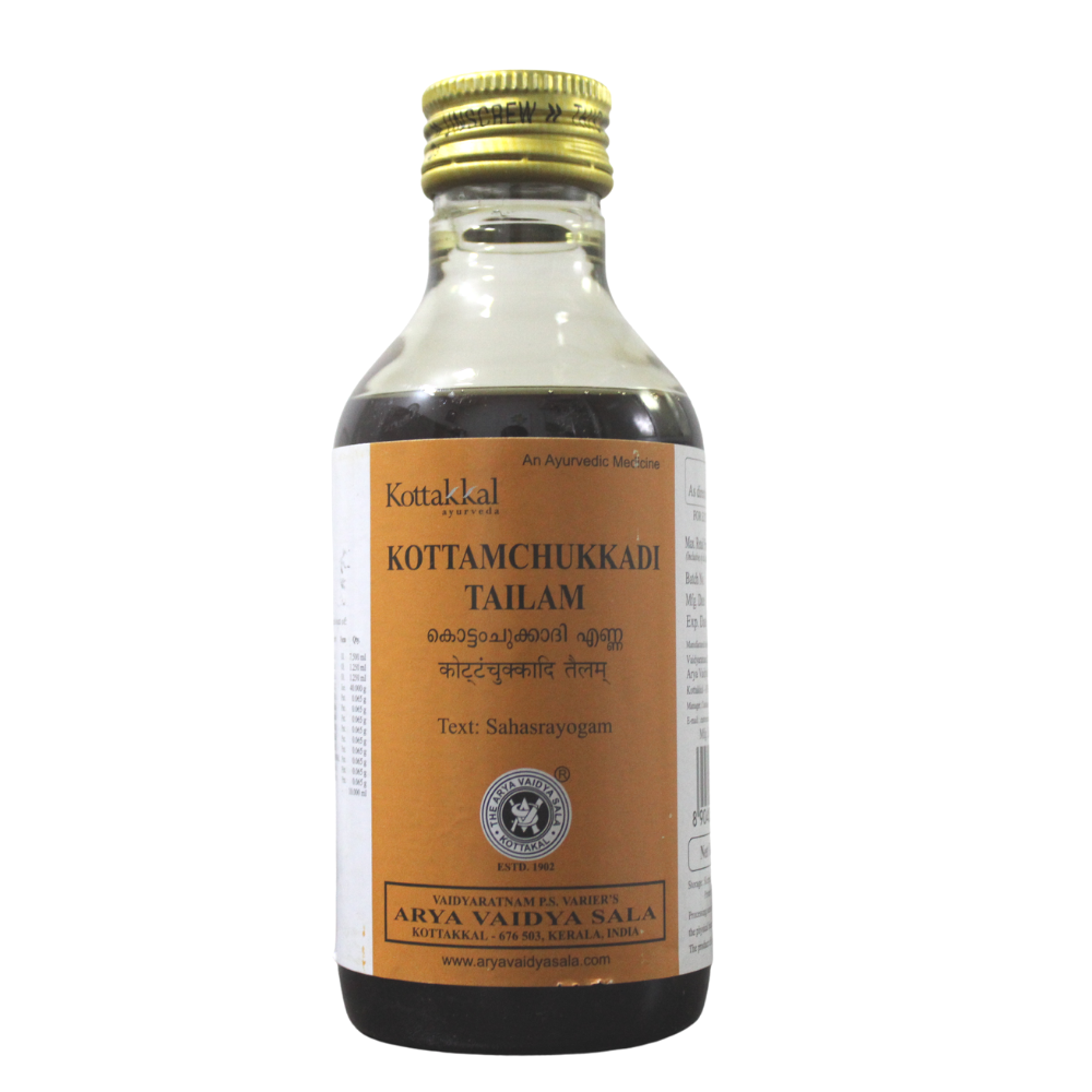 Shop Kottakkal Kottamchukkadi Thailam 200ml at price 135.00 from Kottakkal Online - Ayush Care