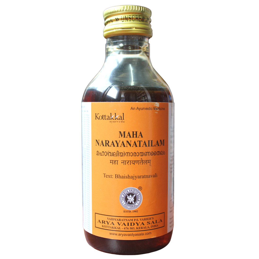 Shop Kottakkal Mahanarayana Thailam 200ml at price 240.00 from Kottakkal Online - Ayush Care