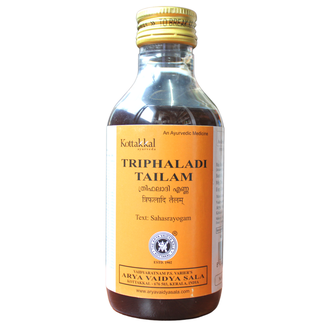 Shop Kottakkal Triphaladi Thailam 200ml at price 150.00 from Kottakkal Online - Ayush Care