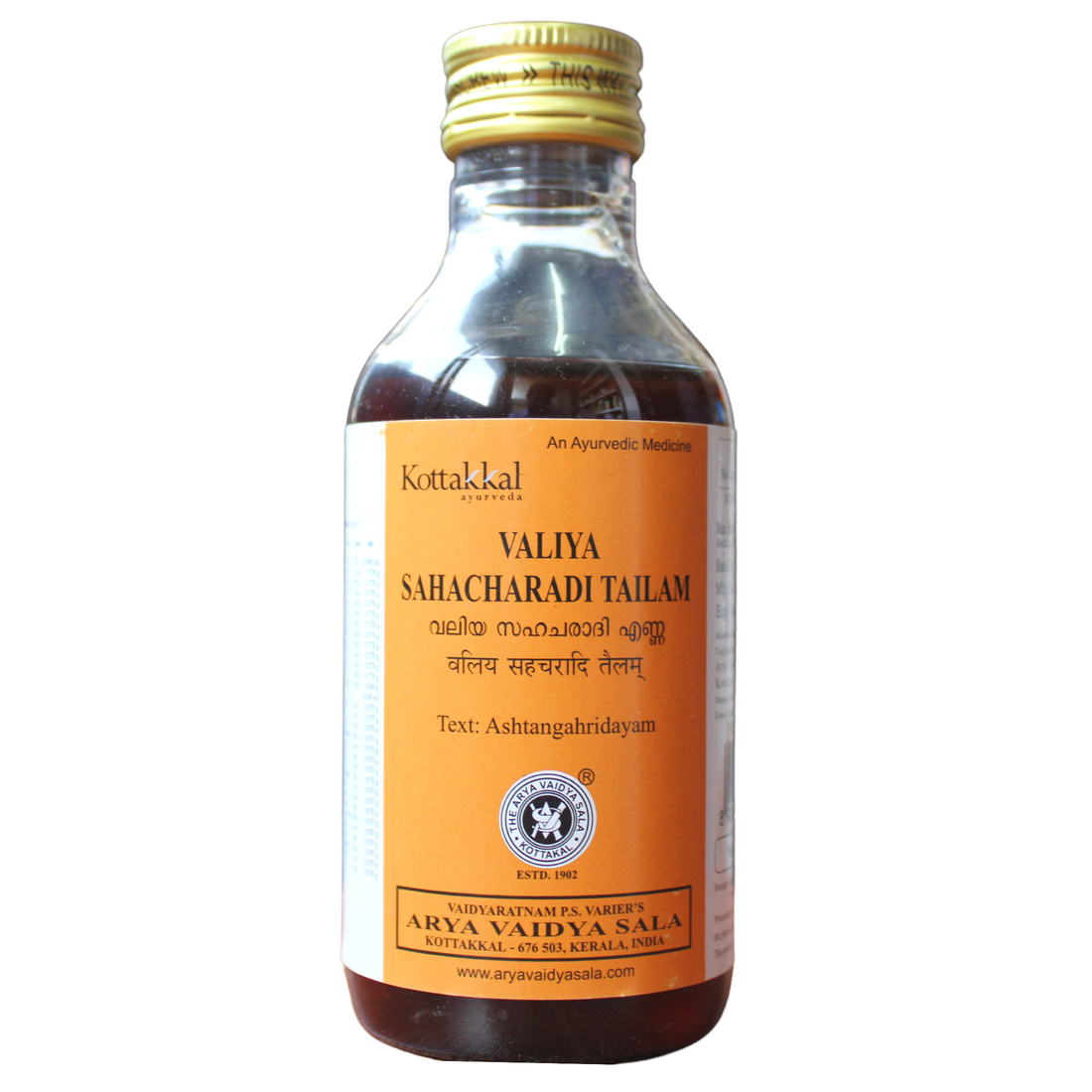 Shop Kottakkal Valiya Sahacharadi Thailam 200ml at price 185.00 from Kottakkal Online - Ayush Care