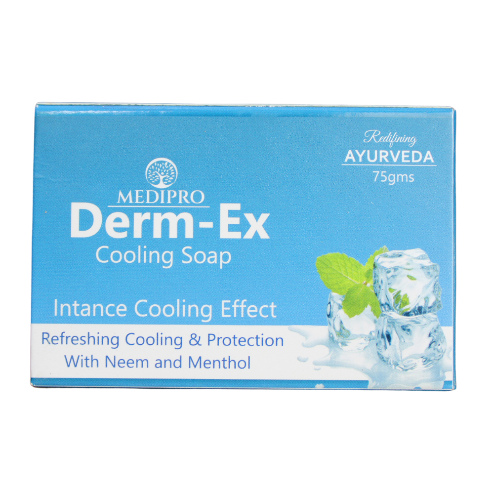 shop medipro derm-ex cooling soap 75gm at price 63.00 from medipro online - ayush care