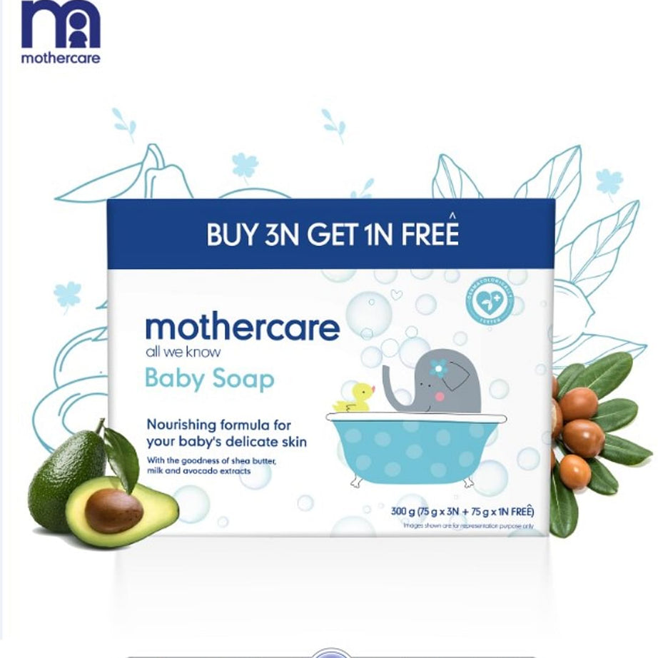 Shop Mothercare All We Know Baby Soap 75gm - Buy 3 Get 1 Free at price 150.00 from Mothercare Online - Ayush Care