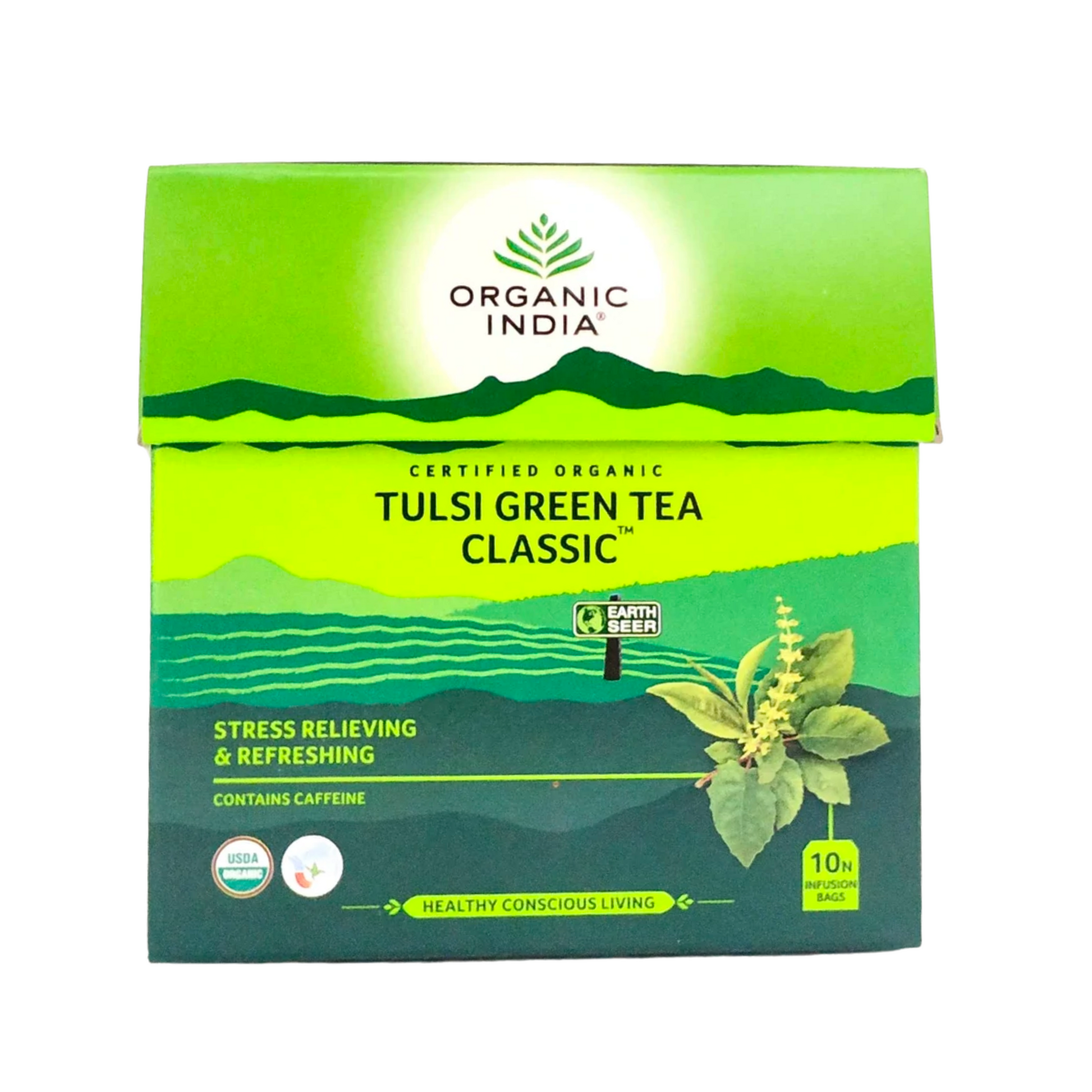 Shop Organic India Tulsi Green Tea Classic - 10 Sachets at price 74.00 from Organic India Online - Ayush Care