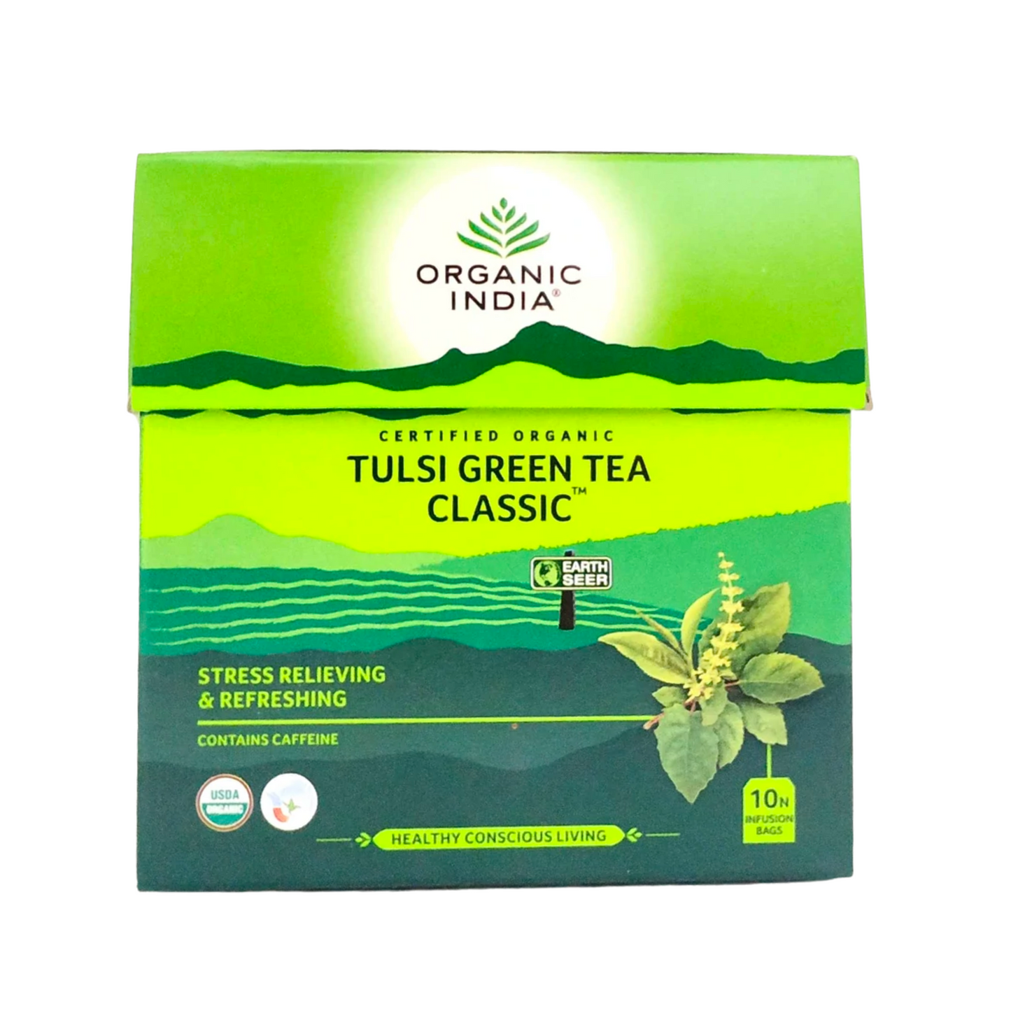 shop organic india tulsi green tea classic - 10 sachets at price 74.00 from organic india online - ayush care