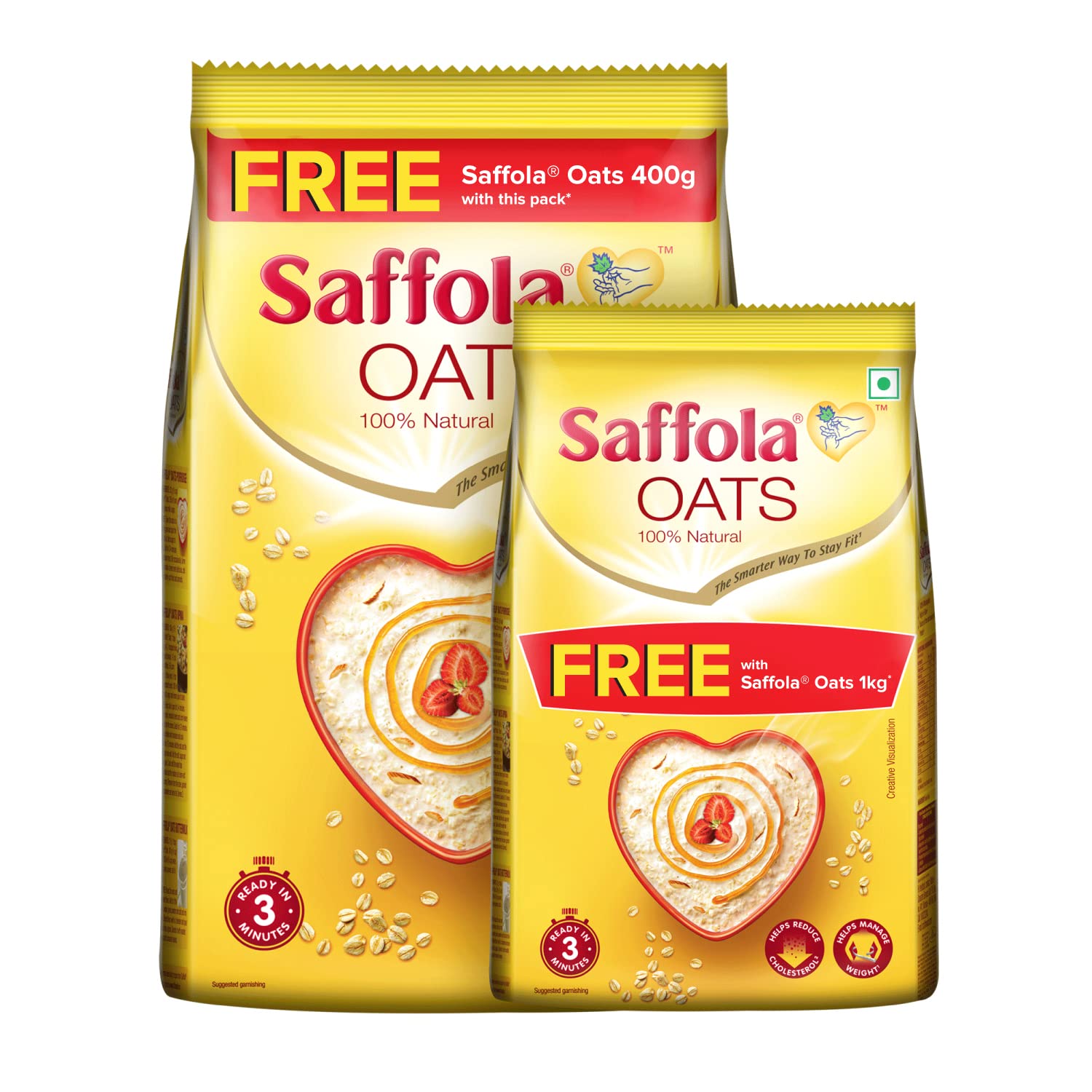 Shop Saffola Oats 1Kg + 400gm Pack Free at price 212.00 from Saffola Online - Ayush Care