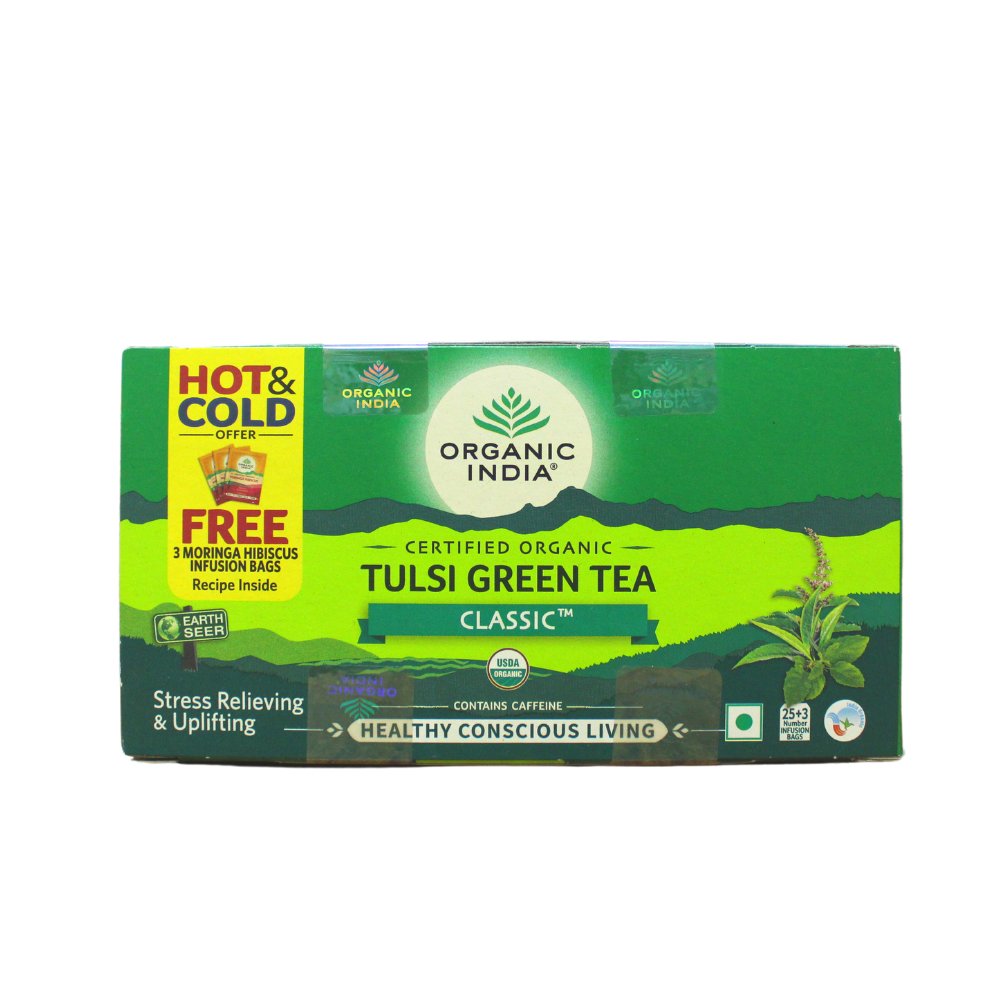 Buy Organic India Tulasi Green Tea Classic 25Sachets Online Ayush Care