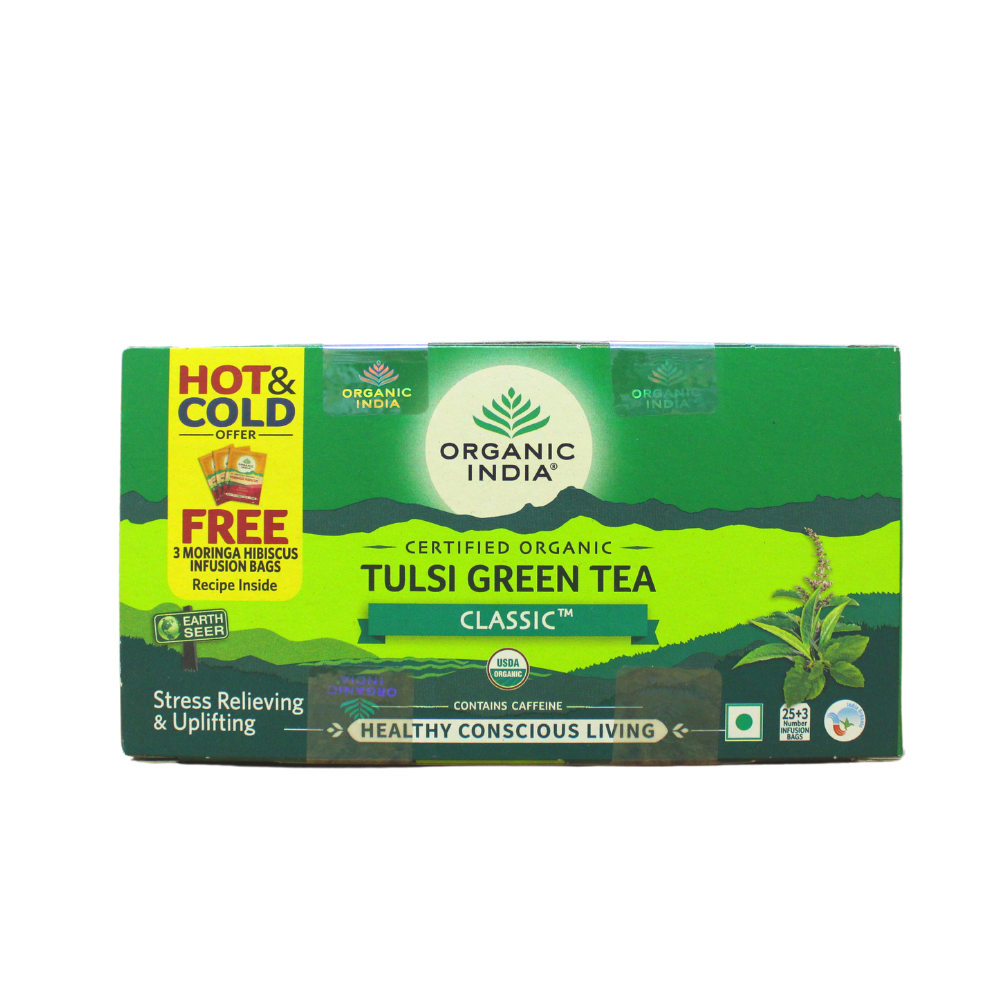 organic india tulasi green tea classic - 25sachets