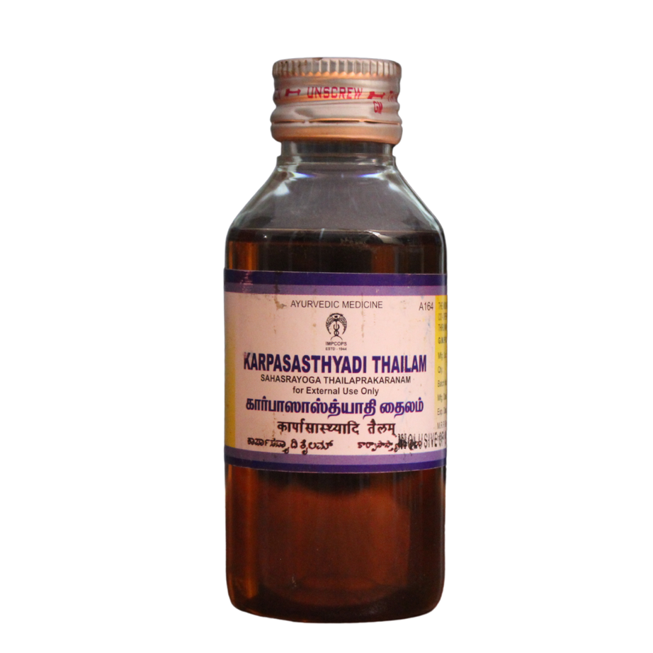 Shop Impcops Karpasasthyadi Thailam 100ml at price 159.00 from Impcops Online - Ayush Care