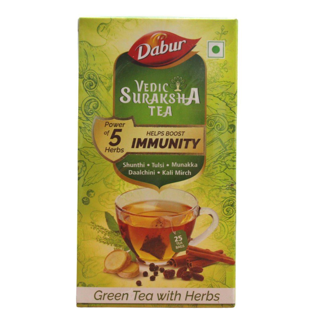 Shop Dabur Vedic Suraksha Tea - 25 Sachets at price 175.00 from Dabur Online - Ayush Care