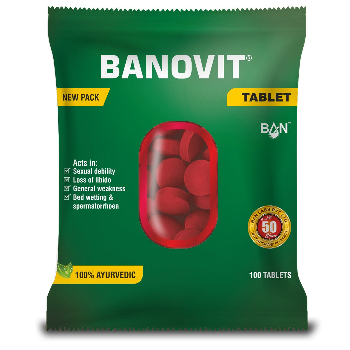 shop banovit tablets 100tablets at price 91.66 from banlabs online - ayush care